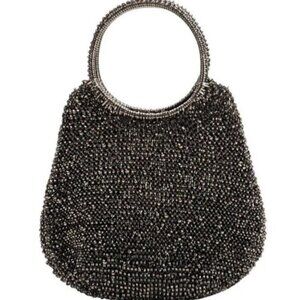 NWT Melie Bianco Tiffany Pewter Crochet Jelly Top Handle Bag